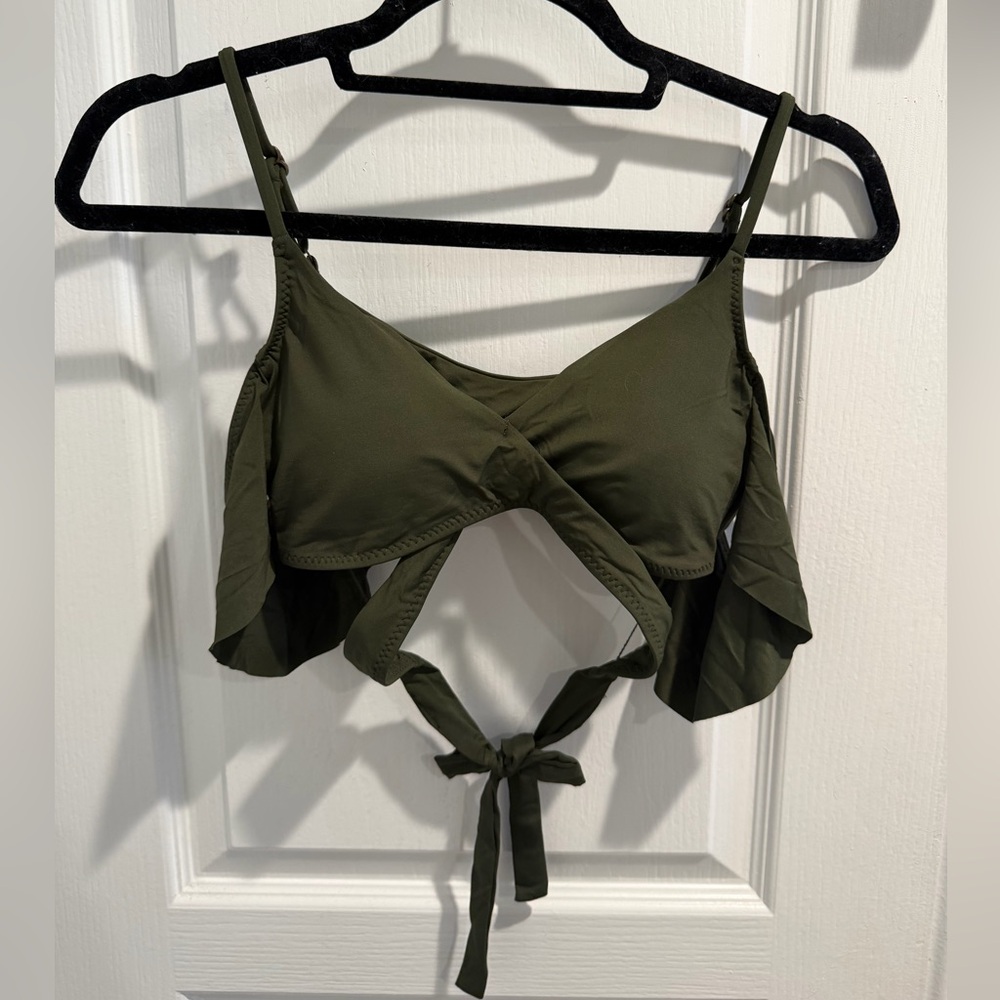 BECCA Olive Bikini Wrap Around Top
